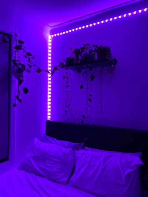 Blue LED light strip, purple LED light strip, bedroom aesthetic, purple aesthetic, bedroom goals ...
