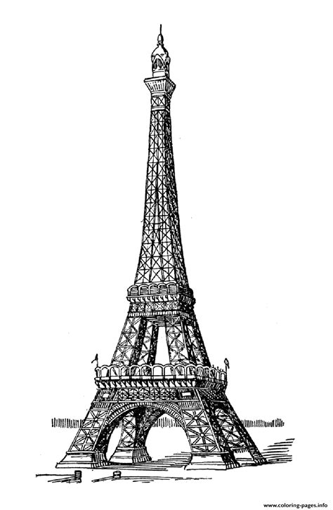 Adult Eiffel Tower Coloring page Printable