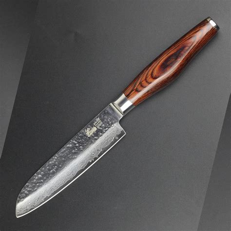 HAOYE 5" santoku knife Japanese vg10 damascus 73 layers steel small ...