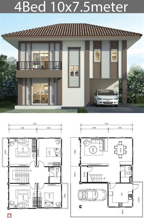 Simak Denah Rumah Lengkap Dengan Tampak Dan Potongan Paling Dicari My - Riset