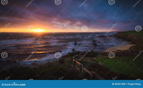 Dramatic Sunset at Half Moon Bay Beach Stock Image - Image of lake, coast: 82261389