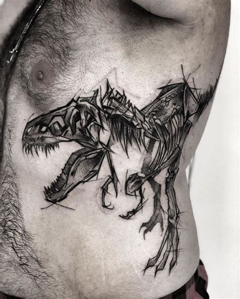 Inez Janiak dinosaur skeleton tattoo | Tattoos, Skeleton tattoos, Black ...