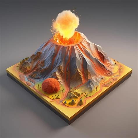 Premium Photo | A close up of a volcano with a lava ball on top ...