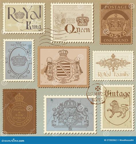 Set Of Vintage Royalty Stamps Stock Photography - Image: 27282062