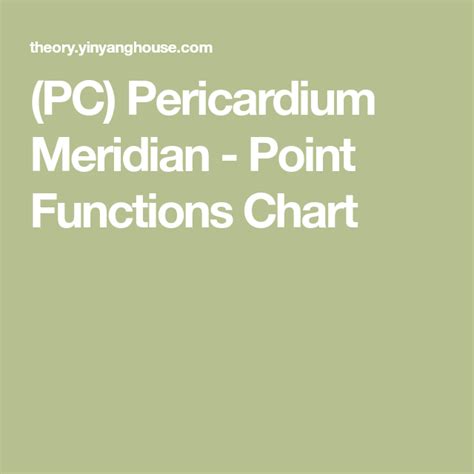 (PC) Pericardium Meridian - Point Functions Chart | Meridian points ...