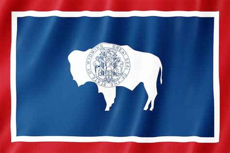 Premium Photo | Flag of wyoming, usa. 3d illustration of the wyoming ...