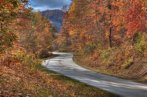 Skyline Drive Offers Beautiful Fall Foliage In The Mountains Of Virginia