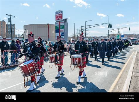 Worcester Fire Brigade Pipes & Drums at St. Patrick's Day Parade ...