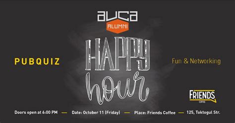 Alumni Happy Hour at Friend's Coffee, October 11, 2019