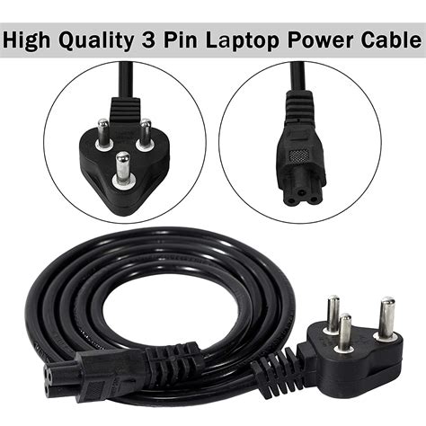 Laptop Universal Adapter Power Cable 3 Pin ( 1M, Black) - Royal Computer Solution