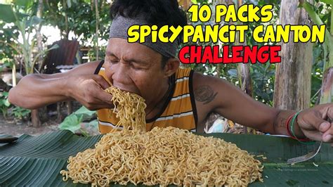 10 PACKS SPICY PANCIT CANTON CHALLENGE - YouTube