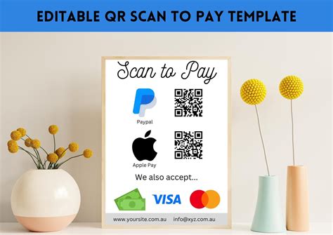 Editable Scan to Pay QR Template, Printable, Digital Payment Sign, Canva Template in 2022 ...