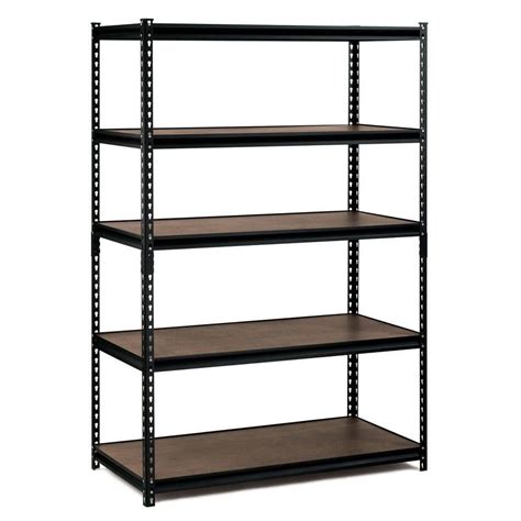 Edsal 72 in. H x 48 in. W x 24 in. D 5-Shelf Steel Commercial Shelving Unit in Black-UR-245WGB ...