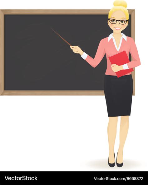 Teacher at blackboard Royalty Free Vector Image