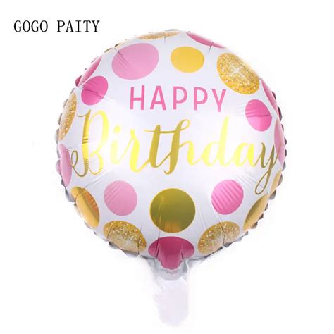 GOGO PAITY New 18 inch Happy Birthday Round Aluminum Balloon Birthday ...