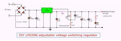 LM2596 3-A Step-Down Voltage Regulator - Electronic Circuit