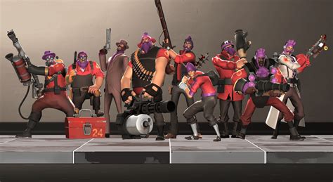 All Lazy purple's loadouts. (Yes the spy is missing the flower it just ...