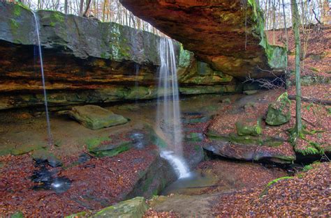 Rockbridge Preserve - Natural Bridge and Waterfall, Hocking Hills Region, Ohio Photograph by Ina ...