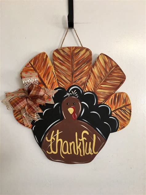 Turkey Door Hanger Turkey Decor Thanksgiving Wreath Gobble | Etsy