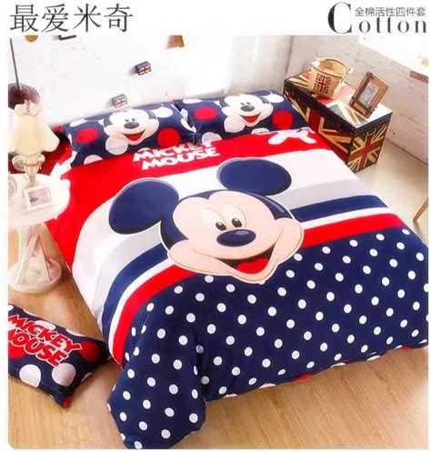 6 in 1 Set High Quality 800TC Mickey Mouse Bedsheet Queen King Size