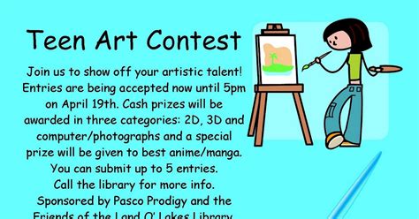 Teen Art Contest- Tuesday, April 19th @6:00pm | PCLS Land O' Lakes ...