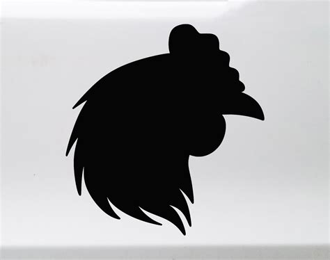 Chicken Head Silhouette Vinyl Decal Rooster Hen Bantam Die - Etsy UK