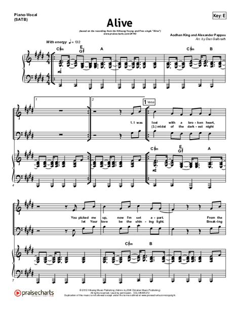 Alive Sheet Music PDF (Hillsong Young & Free) - PraiseCharts