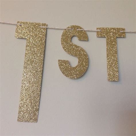 HAPPY BIRTHDAY BANNER Gold Glitter Happy 1st Birthday Banner | Etsy | Glitter birthday, 1st ...