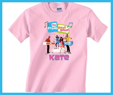 Personalized The Fresh Beat Band Custom Birthday Pink or Blue Shirt in sizes Toddler 2T to Youth ...