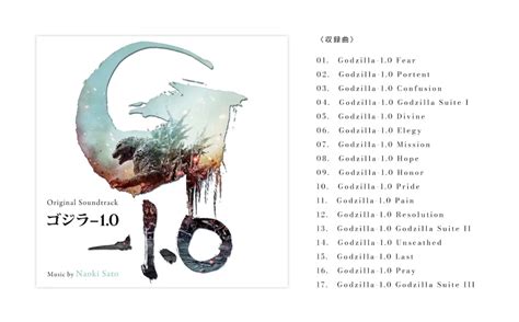 Godzilla Minus One Tracklist - Soundtrack releases 04/11/2023 : r/GODZILLA