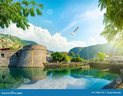 Kampana Tower in Kotor stock image. Image of fortification - 178867793