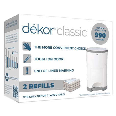 Dekor Classic Diaper Pail Refills | 2 Count - Walmart.com