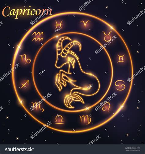 Light Symbol Sea Goat Capricorn Zodiac Stock Vector (Royalty Free) 546861577 | Shutterstock