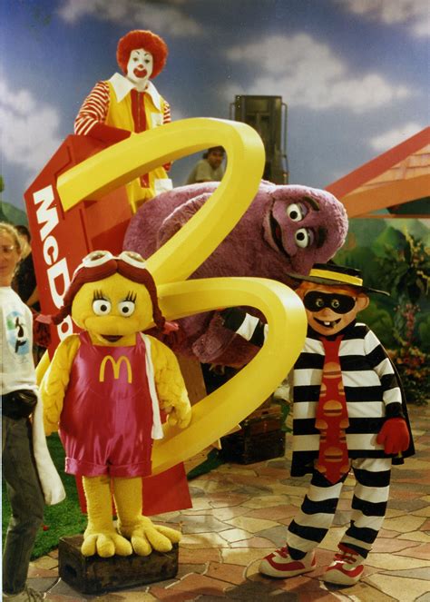 Ronald McDonald, Birdie the Early Bird, Grimace and Hamburglar in the 1993 International ...