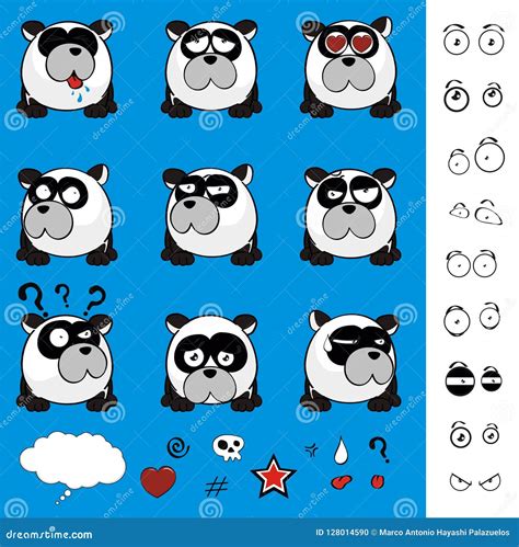 Cute Little Panda Bear Ball Style Expressions Set Collection Stock ...