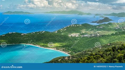 Panoramic Landscape View of Magens Bay Beach, St Thomas, Caribbean. Stock Photo - Image of ocean ...