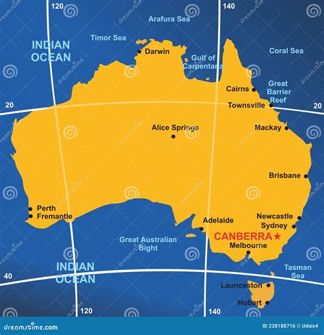 Australia Latitude And Longitude Map - Carla Cosette