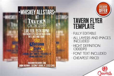 Tavern Party Flyer Template PSD - Graphicfy