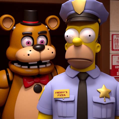 Homer as Freddy Fazbear's Pizza Security Guard by OctoSquidward on ...