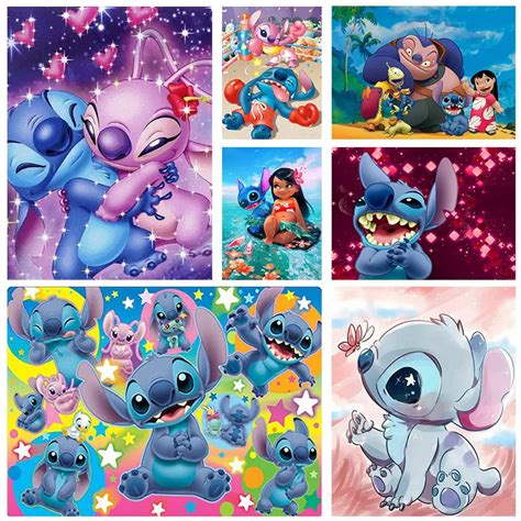 Disney-Anime-Wall-Art-Cartoon-Stitch-Angel-Pictures-on-Canvas-Painting ...