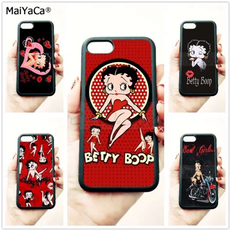 fashion cute cartoon betty boop soft edge phone case for iphone 5s se 6 6s plus 7 7plus 8 8plus ...