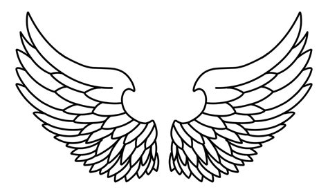 Free vector angel wings line art and outline 16126687 Vector Art at ...