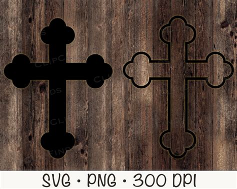 Cross and Outline SVG Vector Cut File and PNG Transparent - Etsy Canada