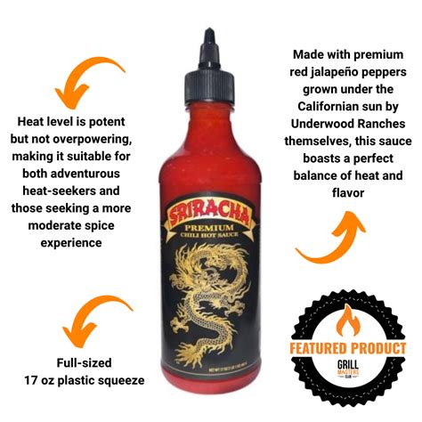 Underwood Ranches Premium Hot Sauce 2-Pack: Dragon Sriracha & Sambal | Grill Masters Club