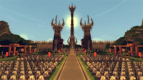 LOTR style battle scene I made on our server : Minecraft