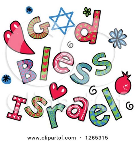 Colorful Sketched God Bless Israel Text Posters, Art Prints by ...