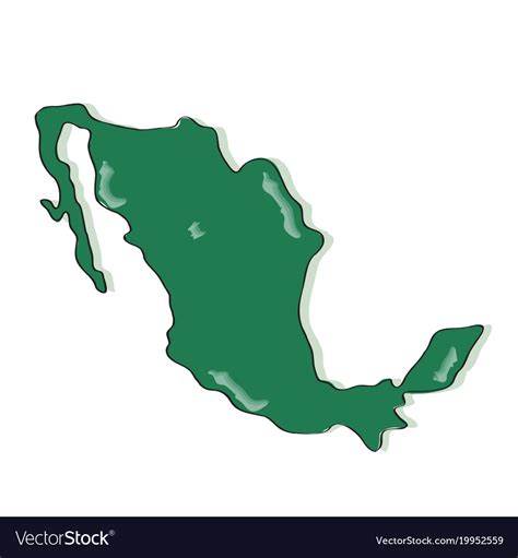 Comic drawing of a map of mexico Royalty Free Vector Image