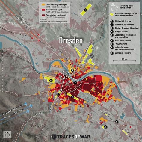 Map of Dresden Bombing in WW2, which was controversial during and after ...