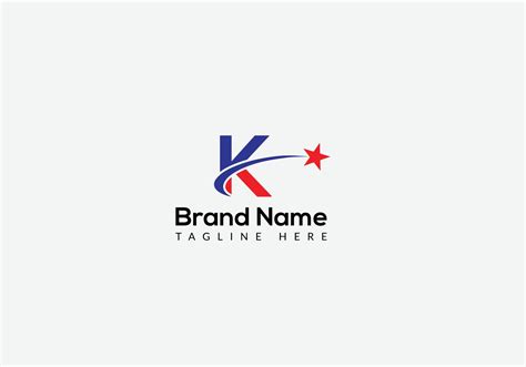 Star Logo On Letter K Template. Star Logo On K Letter, Initial Star Sign Concept Template ...