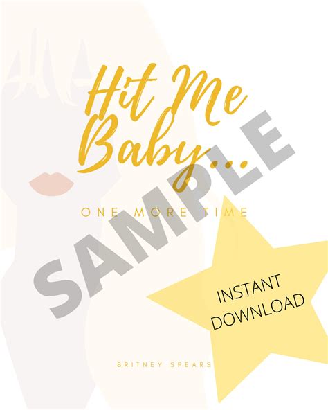 Hit Me Baby... One More Time Girly Print Britney Spears | Etsy